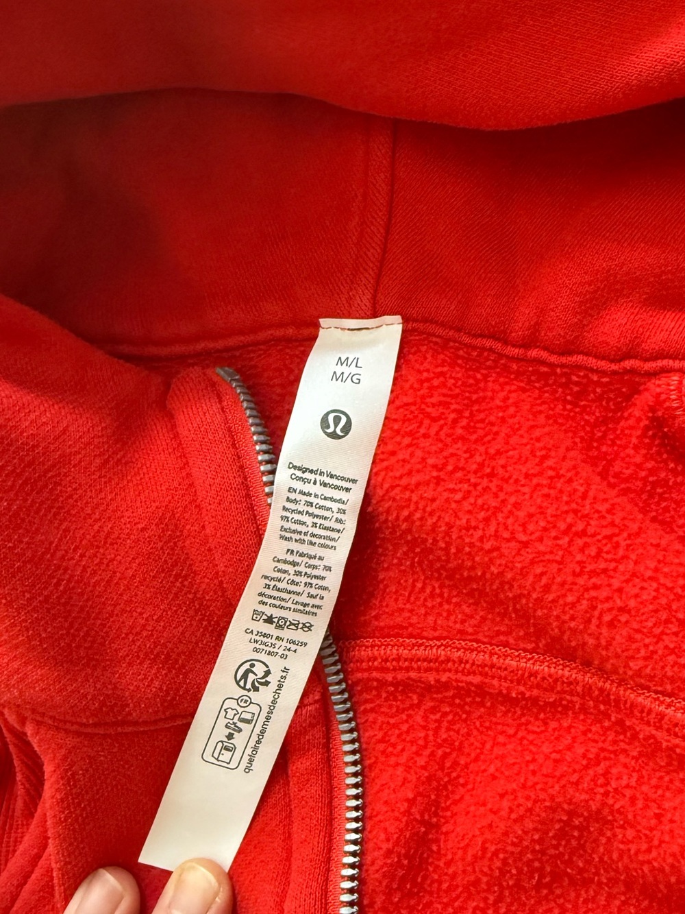 Lululemon Scuba Half zip hoodie red M/L - Picture 4 of 5
